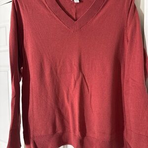 J. Jill V-Neck Sweater in Rich Red